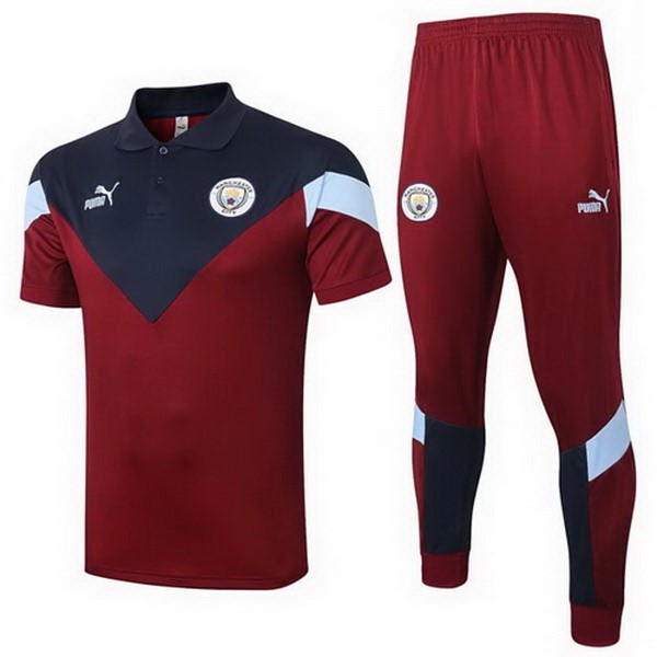 Polo Manchester City Komplett Set 2020-21 Burgund